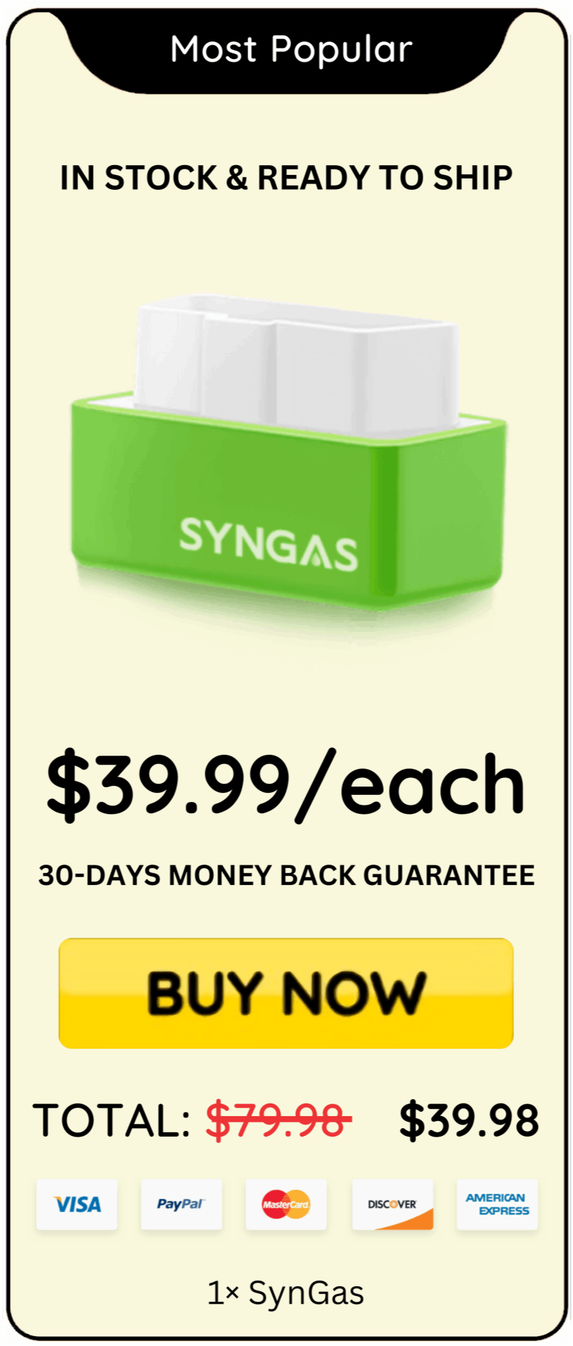 SynGas offer price