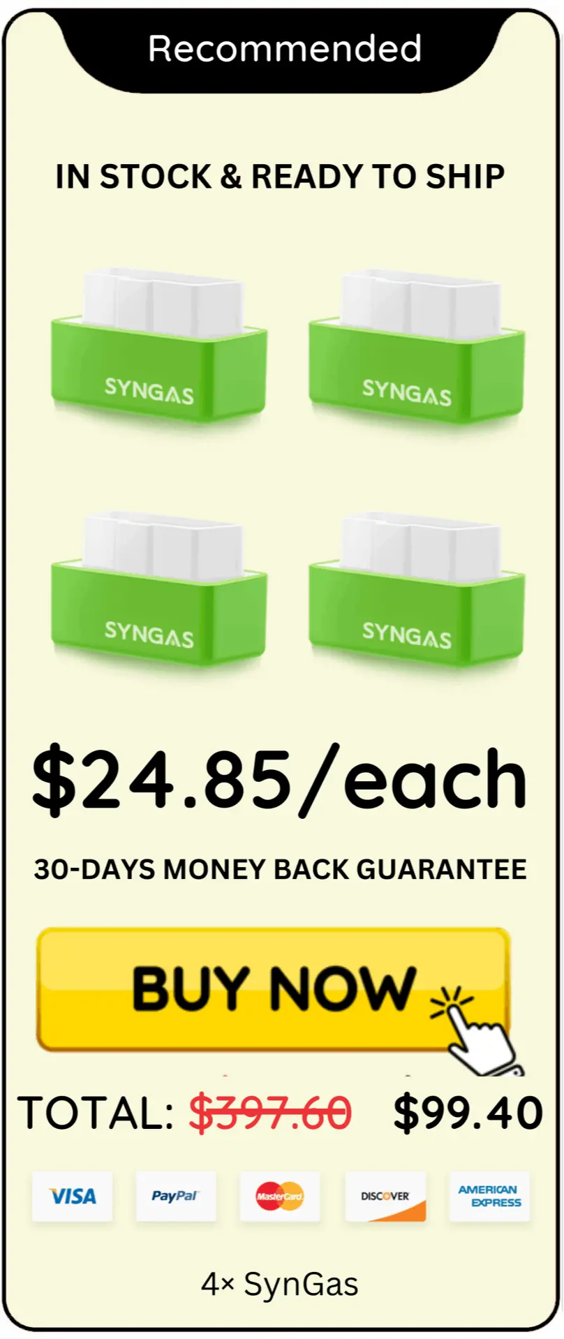 SynGas OBD Fuel Saver offer package price